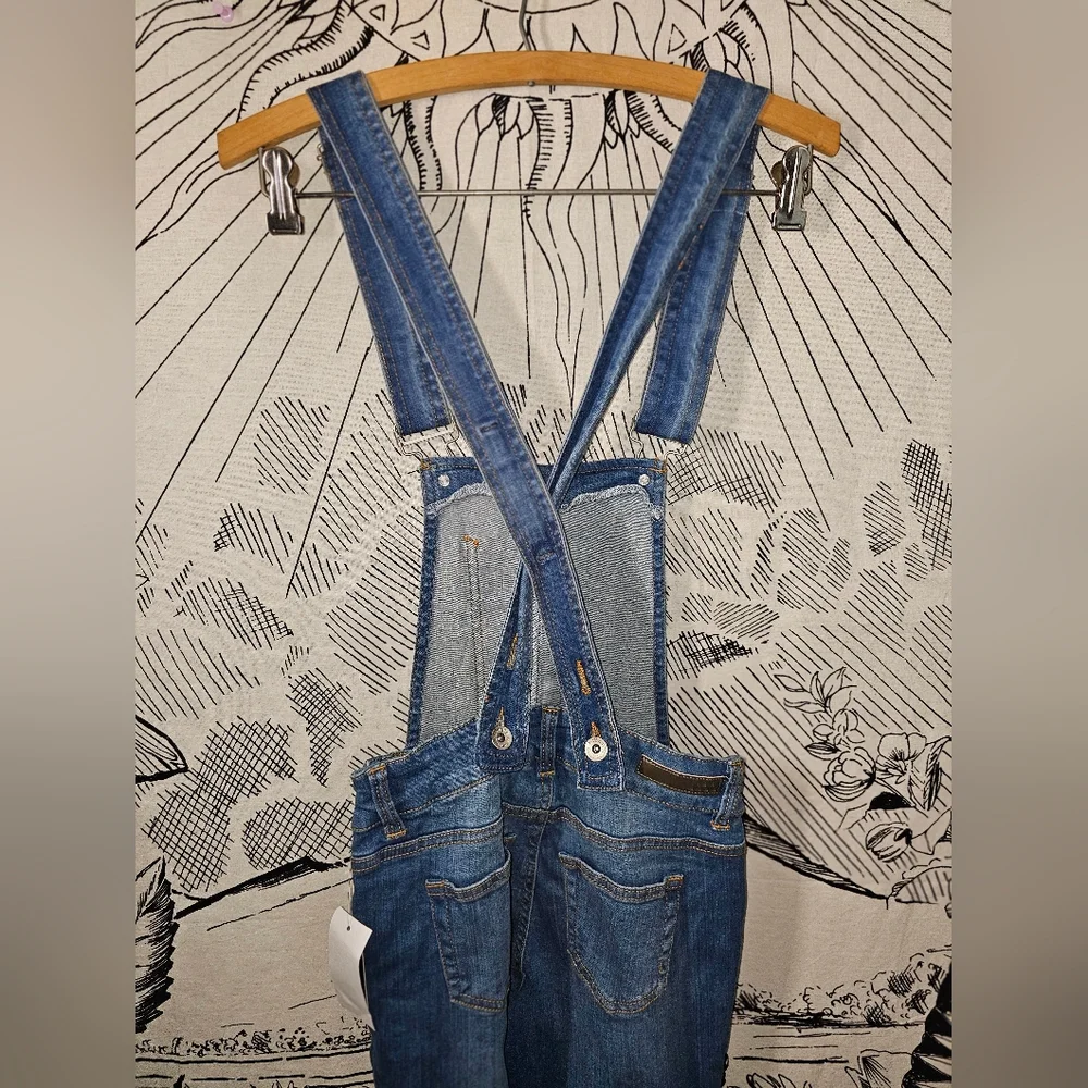 NWT Dollhouse Sz 0 Blue Denim Rolled Cuff Overalls
